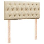 vidaXL Sommier à lattes de lit et matelas Crème 90x190 cm Tissu