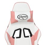 vidaXL Chaise de jeu de massage Blanc et rose Similicuir