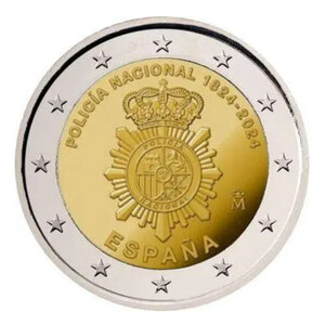 2 euros commémorative Espagne 2024 - La Police.