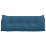 vidaXL Coussin de Dos Bleu 120 x 24 x 50 cm Velours