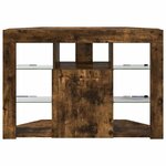 vidaXL Meuble TV LED d'Angle Montage mural Chêne fumé 105 x 40 x 68 cm