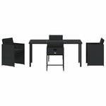 vidaXL Ensemble de salle à manger de jardin 5 pièces avec coussins Noir Rattan poly