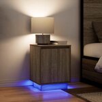VidaXL Table de chevet avec lumières LED chêne sonoma 38x34x50 cm