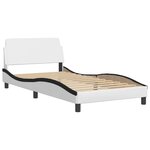 vidaXL Cadre de lit avec LED sans matelas blanc et noir 100x200 cm
