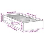 vidaXL Lit de jour sans matelas cire marron 80x200 cm bois pin massif
