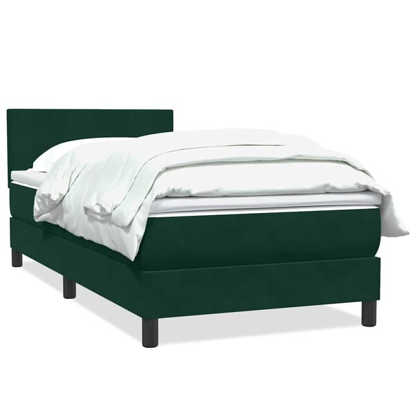 vidaXL Sommier à lattes de lit et matelas vert foncé 80x220 cm velours