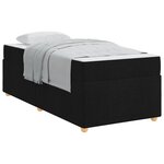 vidaXL Cadre de lit avec matelas Noir 90 x 190 cm tissu