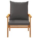 vidaXL Salon de jardin avec coussins 5 Pièces Bois d'acacia solide