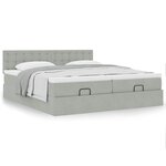 VidaXL Cadre de lit ottoman et matelas gris clair 160x200cm velours