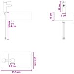 vidaXL Lavabo de salle de bains Chrome 45 5 x 25 5 x 13 cm métal