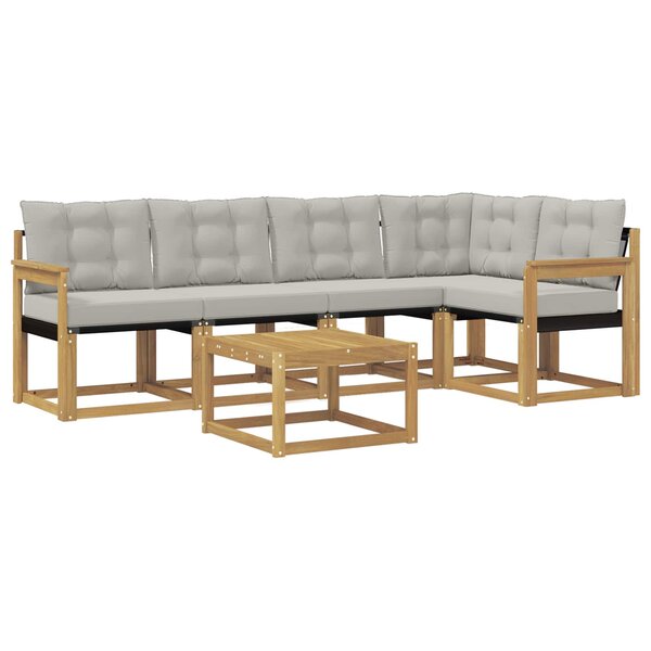 vidaXL Ensemble de canapés d'extérieur 6 pc Blanc et gris clair
