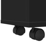 vidaXL Meuble étroit de salle de bain à roulettes noir