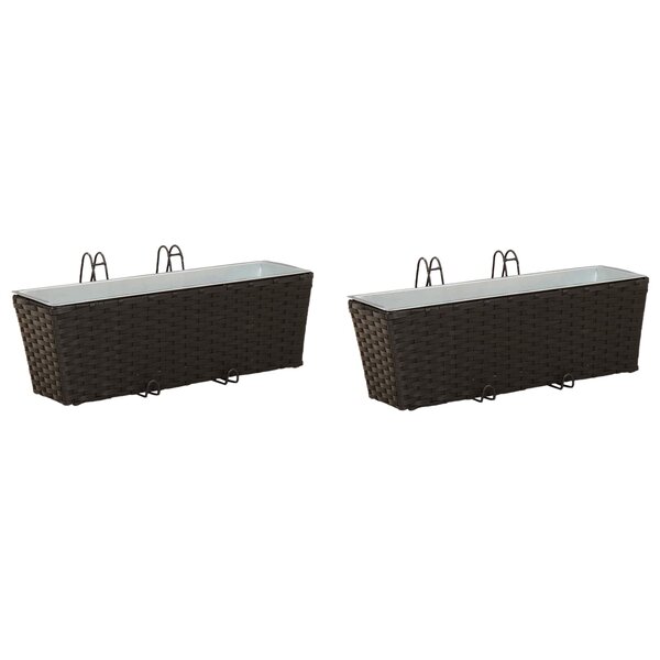 vidaXL Garde-Corps 2 pc Noir 50 x 17 x 17 cm métal