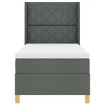vidaXL Lit à ressorts avec matelas Gris 100 x 200 cm tissu
