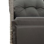 vidaXL Ensemble de bistro 3 Pièces avec coussins gris résine tressée