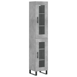 vidaXL Buffet haut Gris béton 34 5x34x180 cm Bois d'ingénierie