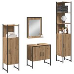 vidaXL Ensemble de mobilier de salle de bain avec étagère 4 Pièces Marron
