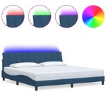 vidaXL Cadre de lit sans matelas bleu 200x200 cm tissu