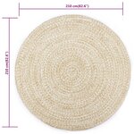 vidaXL Tapis fait à la main Jute Blanc et marron 210 cm