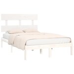 vidaXL Cadre de lit sans matelas blanc 120x190 cm bois massif