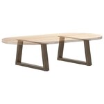 vidaXL Pieds de table basse en forme de V  2 pièces  acier naturel  50 x (30-31 3) cm