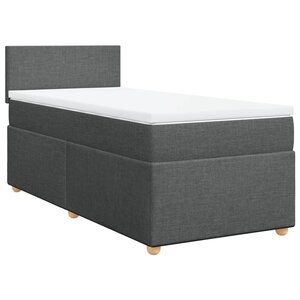 vidaXL Sommier à lattes de lit et matelas Gris foncé 90x190 cm Tissu