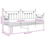vidaXL Cadre de lit daybed Blanc 75x190 cm en Acier