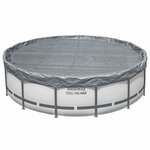 Bestway Couverture de piscine Ø3 05 m Rond Polyester Gris