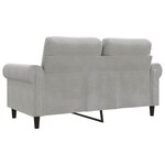 vidaXL Canapé à 2 places Gris clair 120 cm Velours