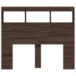 vidaXL Armoire tête de lit avec LED chêne marron 120x17x102 cm