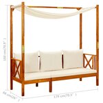 vidaXL Banc de jardin avec table et repose-pieds Bois d'acacia solide
