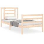 vidaXL Cadre de lit avec tête de lit 90x200 cm bois massif