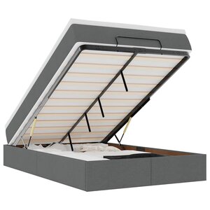 vidaXL Cadre de lit ottoman avec matelas gris foncé 120x200cm tissu