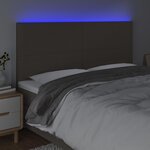 vidaXL Tête de lit à LED Taupe 180x5x118/128 cm Tissu