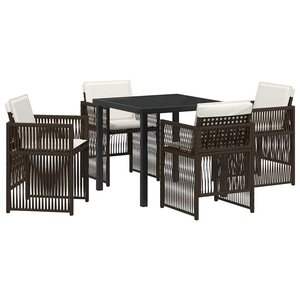 vidaXL Ensemble de salle à manger pour jardin 5 Pièces Marron