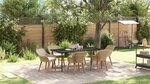 vidaXL Ensemble de Salle à Manger de Jardin de 7 Pièces en Osier Poly Beige