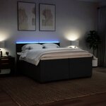 vidaXL Sommier à lattes de lit avec matelas Noir 200x200 cm Tissu
