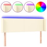 vidaXL Tête de lit à LED Crème 147x16x78/88 cm Similicuir