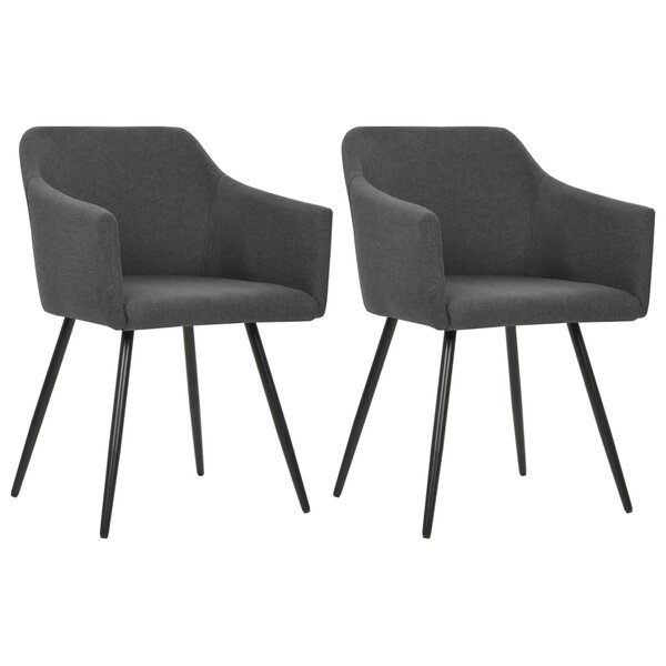 vidaXL Chaises à manger lot de 2 gris foncé tissu