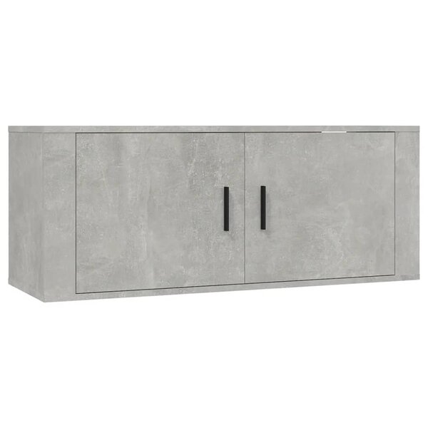 vidaXL Meuble TV mural Gris béton 100x34 5x40 cm