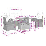 vidaXL Ensemble à manger jardin 4Pièces et coussins Gris Résine tressée