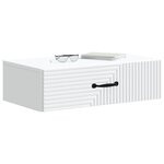 vidaXL Table d'appoint murale Blanc 59 x 34 5 x 17 cm