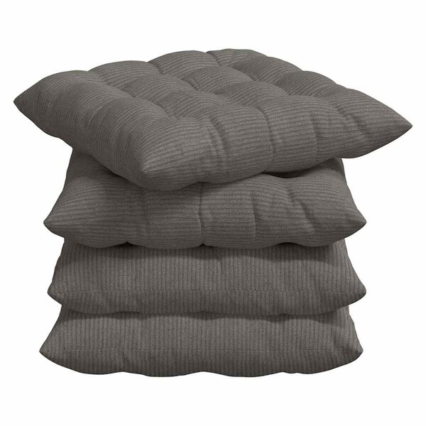 vidaXL Coussins de siège 4 pc Tissu en velours côtelé Gris clair