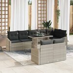 vidaXL Ensemble de canapé de jardin 9 Pièces Gris clair 100 x 55 x 73 cm
