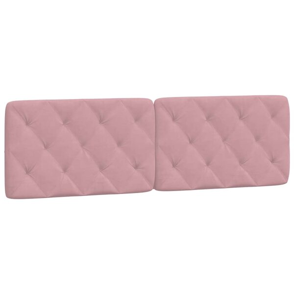 vidaXL Coussin de tête de lit rose 160 cm velours