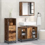 vidaXL Ensemble de mobilier de salle de bain 3 Pièces Bois Ancien