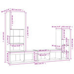 vidaXL Unités murales TV avec LED 4 Pièces blanc bois d'ingénierie