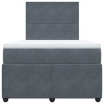 vidaXL Sommier à lattes de lit et matelas gris foncé 120x190cm velours