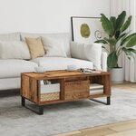 vidaXL Table basse vieux bois 90x50x36 5 cm bois d'ingénierie