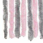 vidaXL Rideau anti-mouches gris argenté et rose 56x185 cm chenille